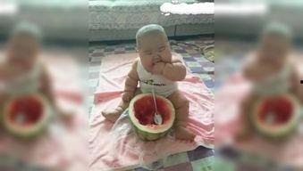 小孩吃瓜伤感视频素材高清,高清伤感吃瓜瞬间