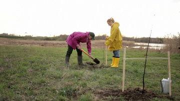 吃瓜一儿一女视频素材